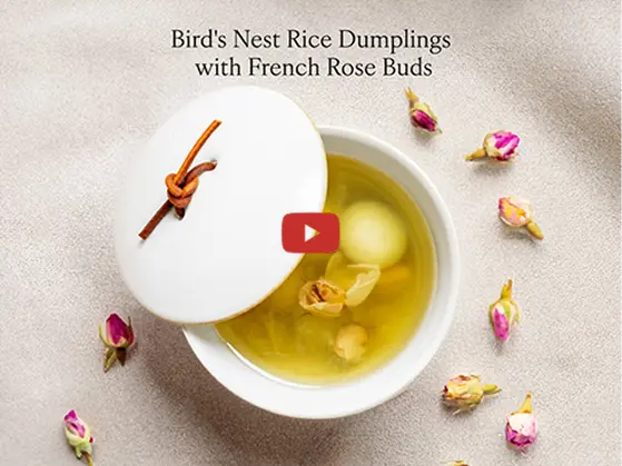 Birds Nest Rice Dumplings with French Rose Buds